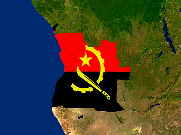  Satellite image of Angola with the country's